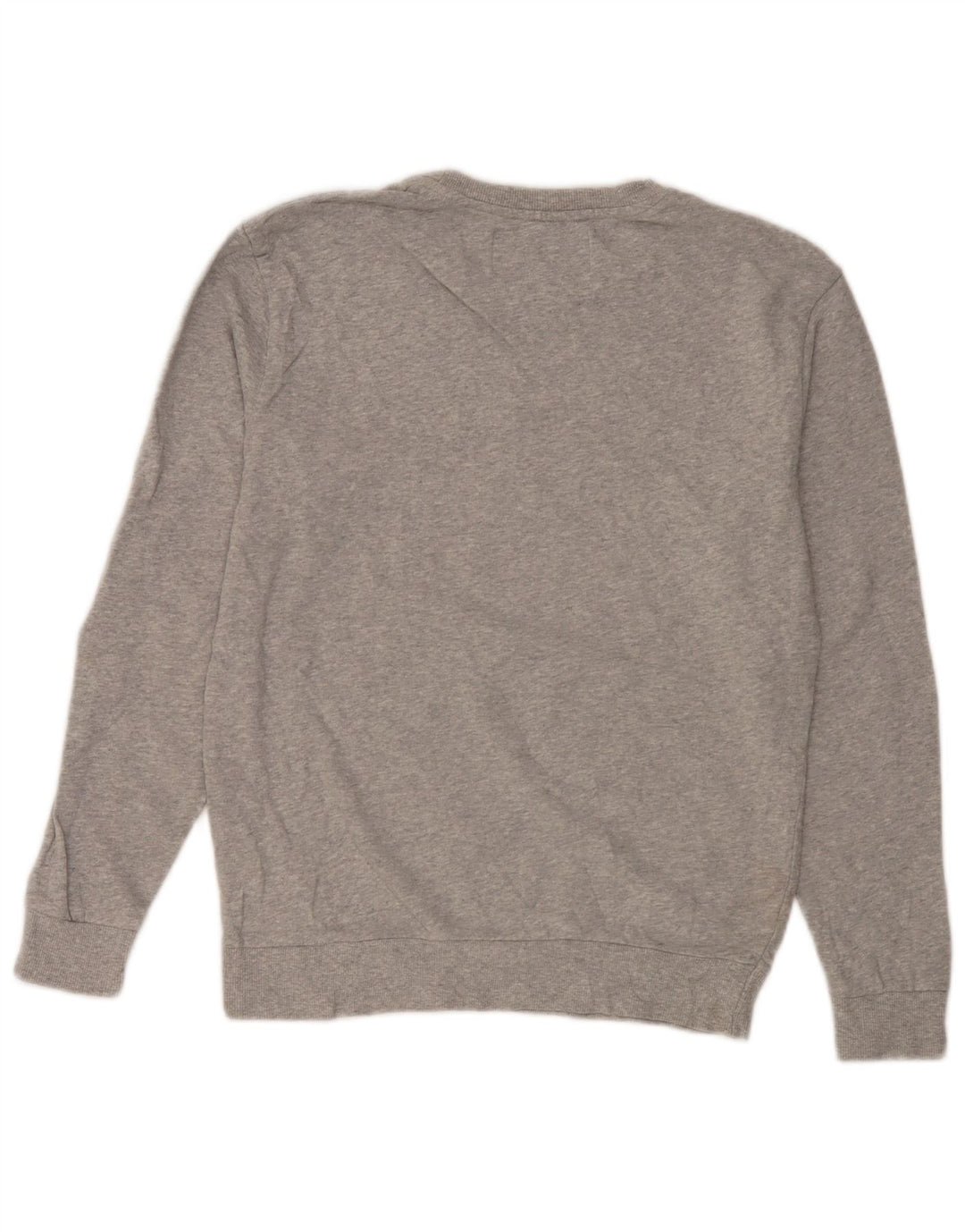 Felpa con grafica Zara da donna, maglione UK 14, cotone grigio medio
