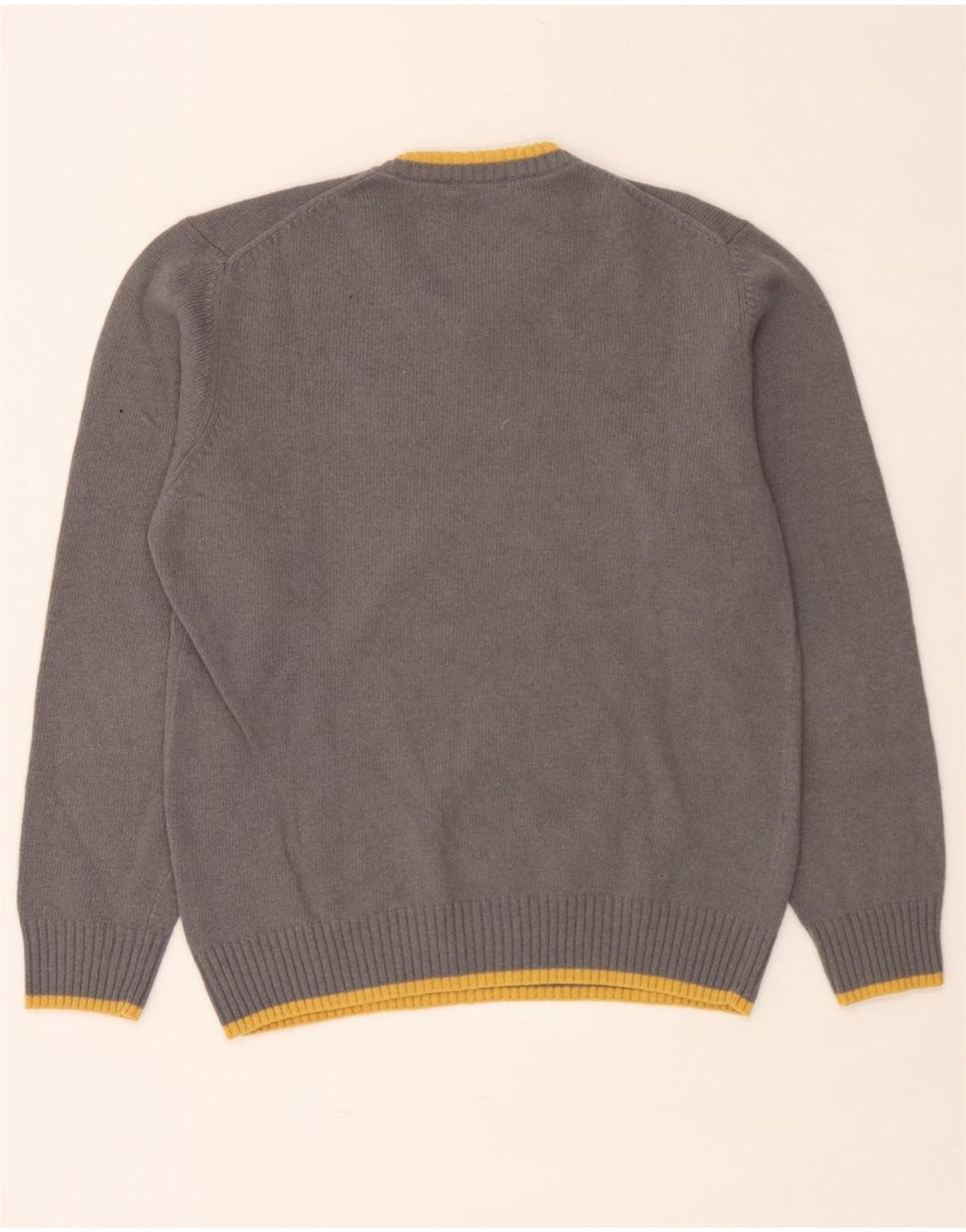 Maglione da uomo con scollo a V Sergio Tacchini, lana a righe grigie grandi