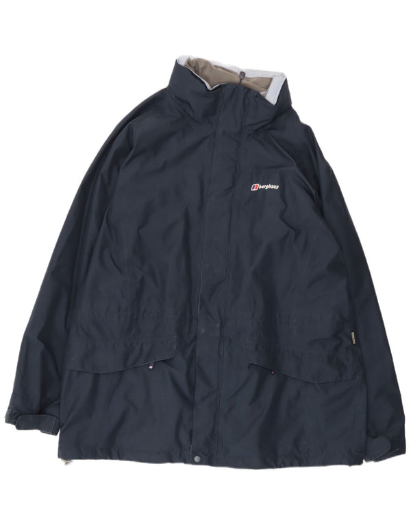 Giacca antipioggia da donna con cappuccio Berghaus UK 20 2XL poliestere blu navy