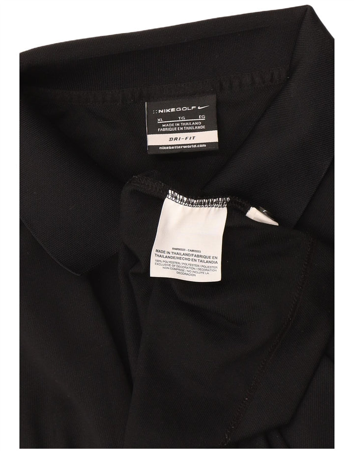 Polo Nike Dri Fit da uomo XL in poliestere nero