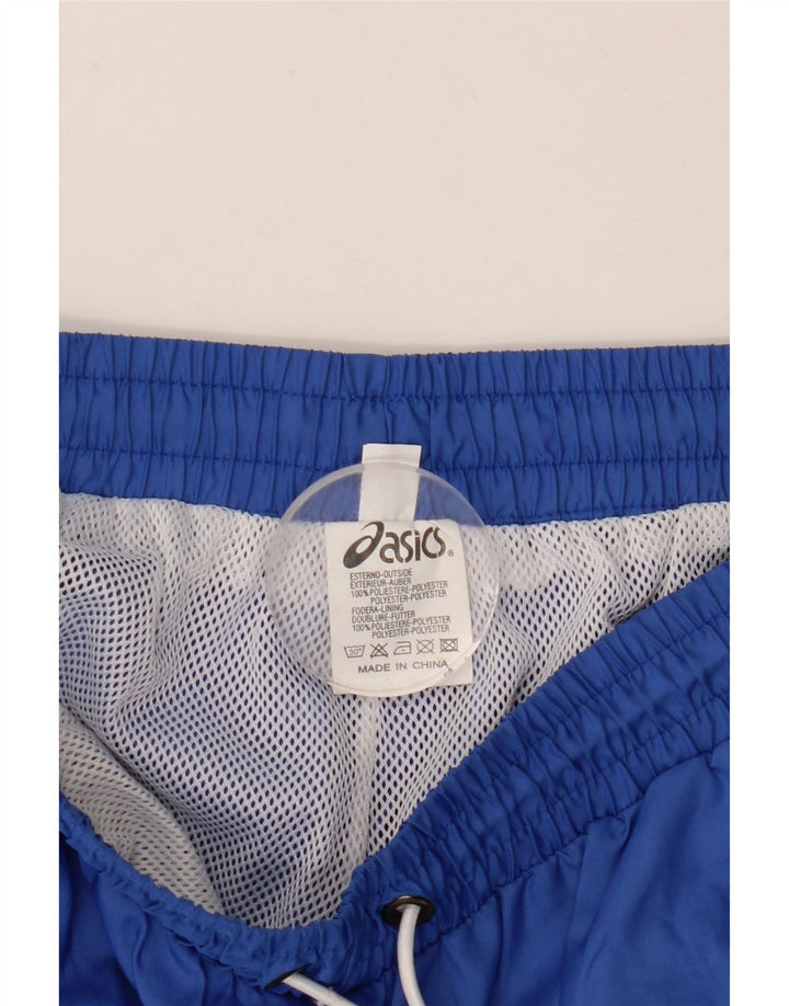 Pantaloni da tuta da uomo Asics in poliestere color block blu medio