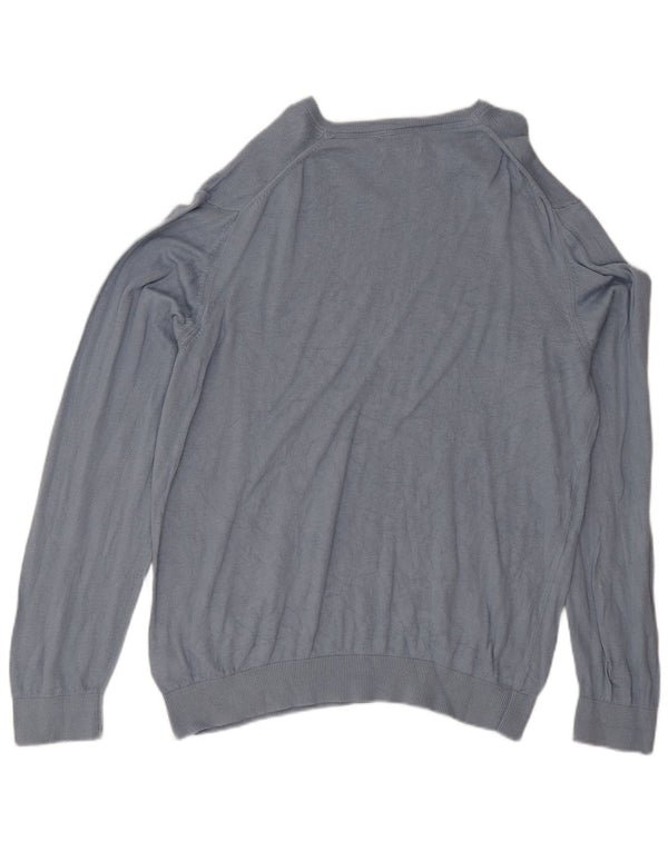 Maglione da uomo Marks & Spencer vestibilità regolare con scollo a V 2XL cotone blu