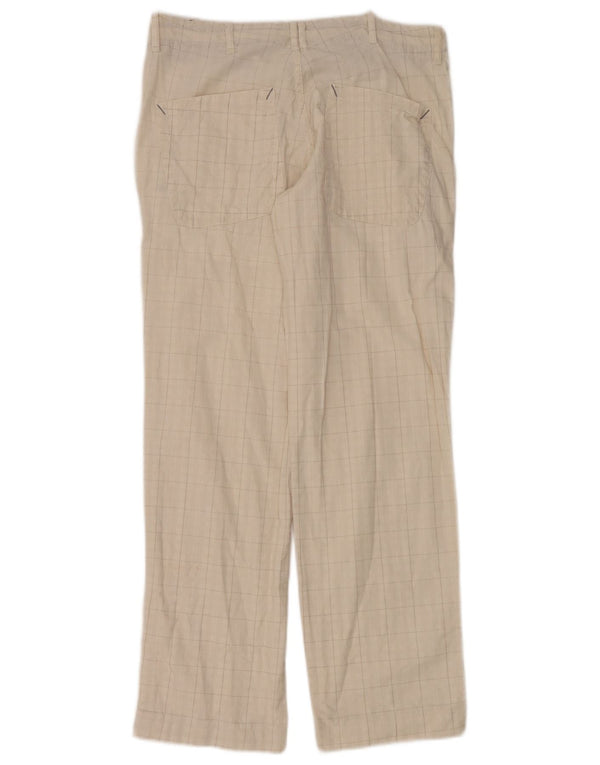 Pantaloni chino dritti da uomo Zara EU 42 Large W32 L31 Cotone a quadri beige
