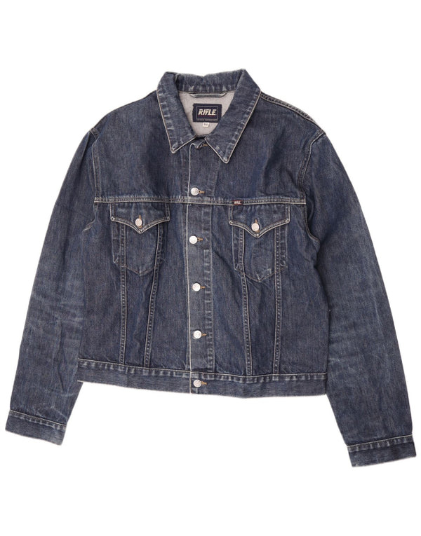 Giacca in denim corta da donna Rifle UK 20 2XL cotone blu navy