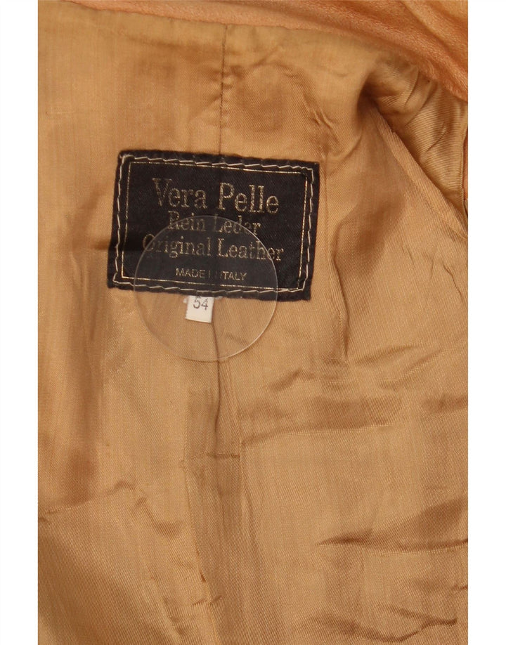 Giacca in pelle vintage da uomo IT 54 2XL Pelle marrone