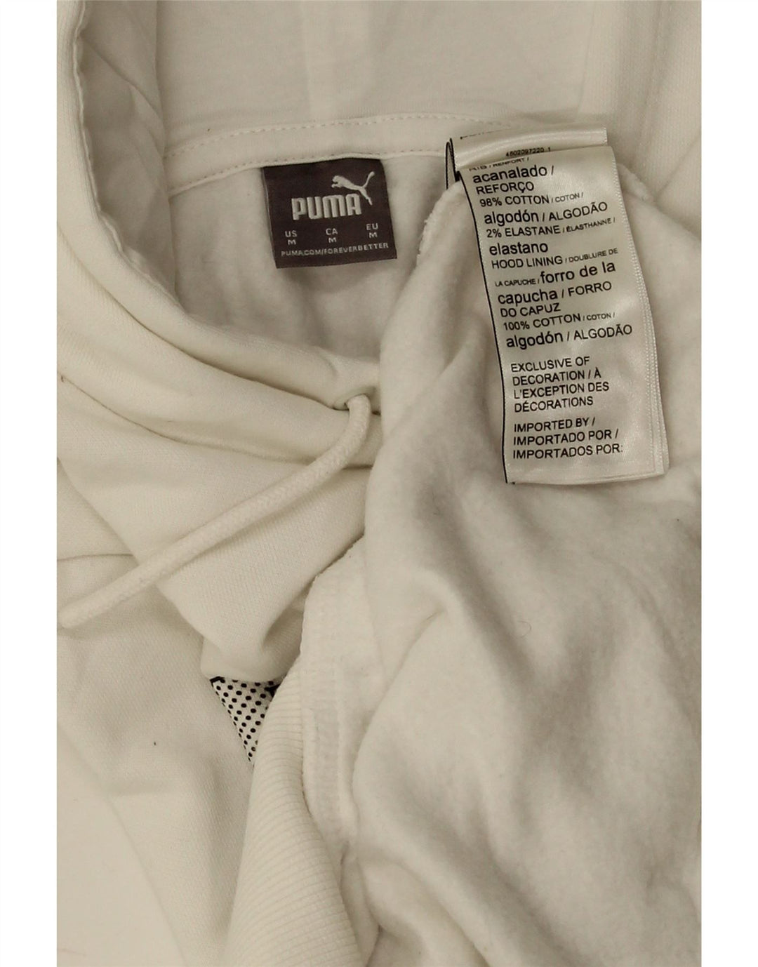 Felpa con cappuccio grafica da donna Puma UK14 cotone bianco medio