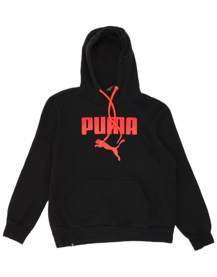 Felpa con cappuccio grafica da uomo Puma, cotone nero medio
