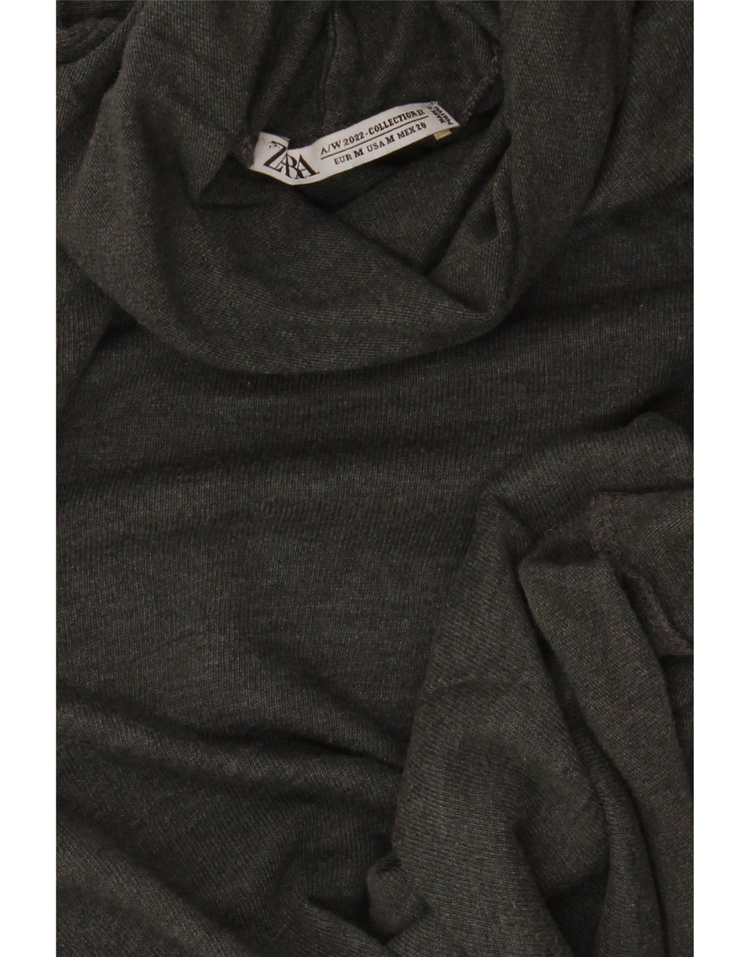Top Zara da donna a collo alto a maniche lunghe UK 12 Grigio medio