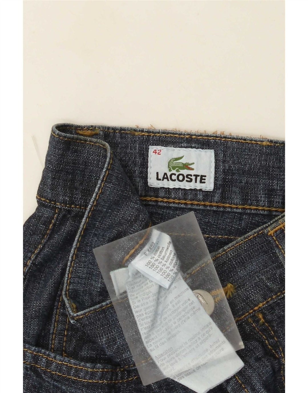 Jeans dritti da uomo Lacoste taglia 42 media W32 L28 cotone blu navy