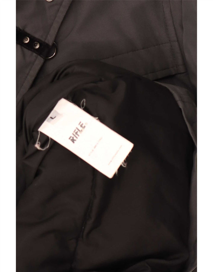 Giacca Parka da uomo Rifle UK 40 Large in cotone grigio
