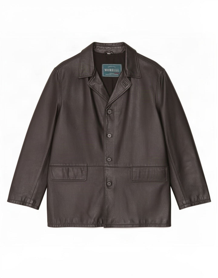Cappotto in pelle da uomo Morelli IT 56 3XL Nero