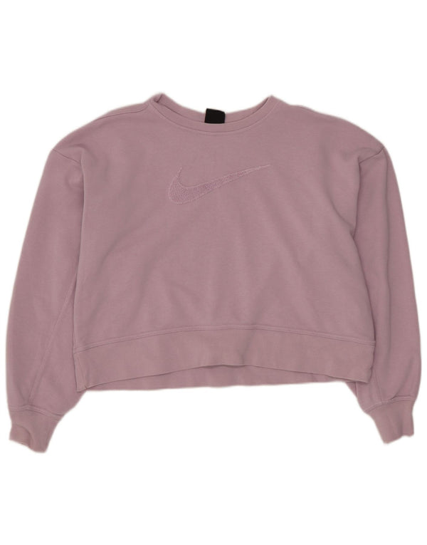 Felpa con grafica oversize Nike Dri Fit da donna UK 6 XS Viola