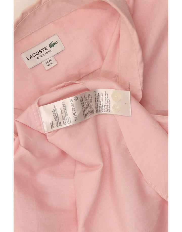 Camicia LACOSTE da uomo a maniche corte vestibilità regolare taglia 44 XL cotone rosa
