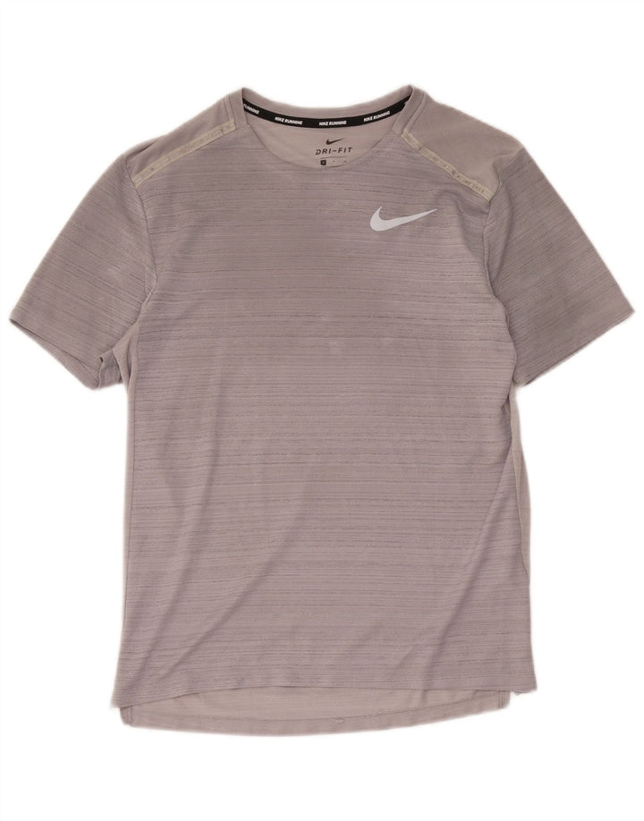 T-shirt Nike Dri Fit da uomo, piccola, in poliestere chiazzato grigio