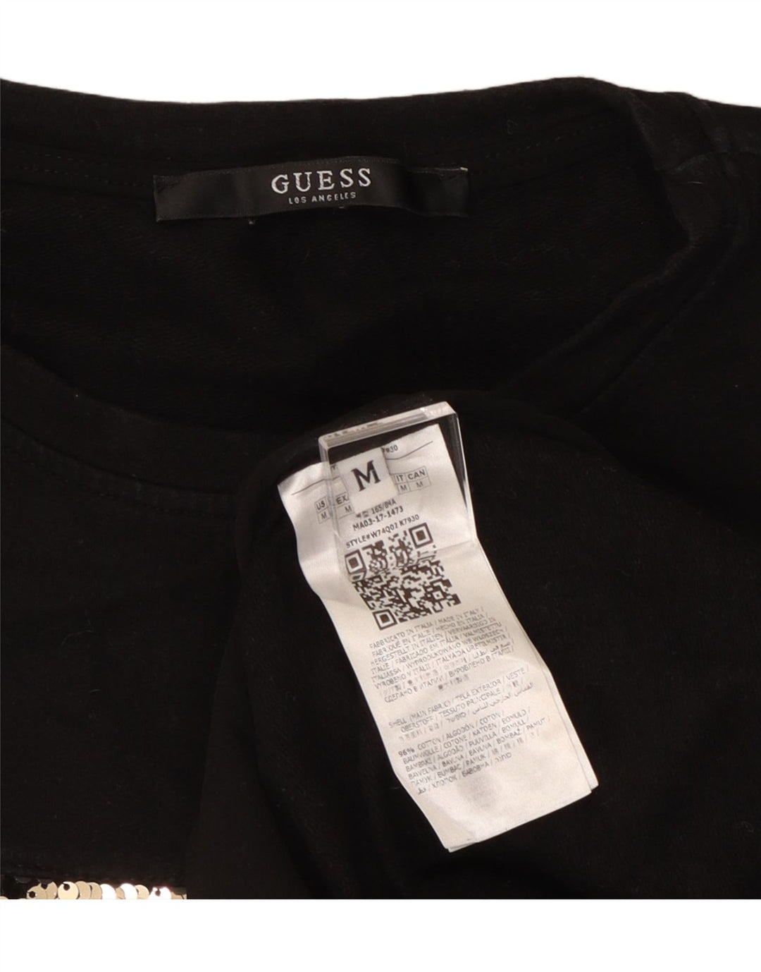 Felpa da donna Guess UK 14 Medium Black Colourblock Cotton
