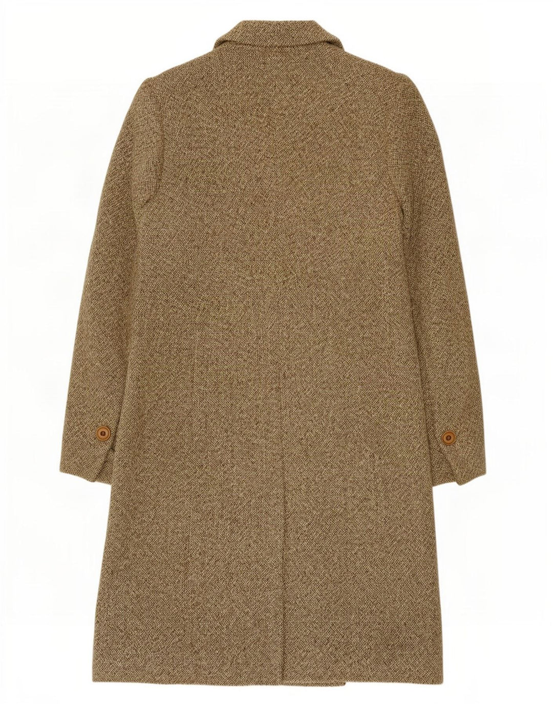 Cappotto doppiopetto vintage da donna IT 48 XL Lana screziata kaki