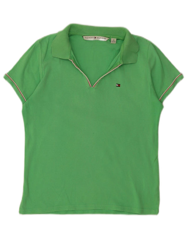 Polo da donna Tommy Hilfiger UK 12 cotone verde medio
