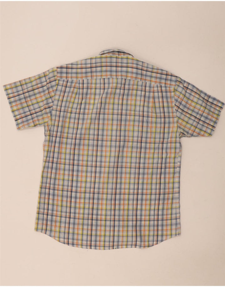Camicia a maniche corte da uomo Pierre Cardin taglia 41 grande quadretto multicolore