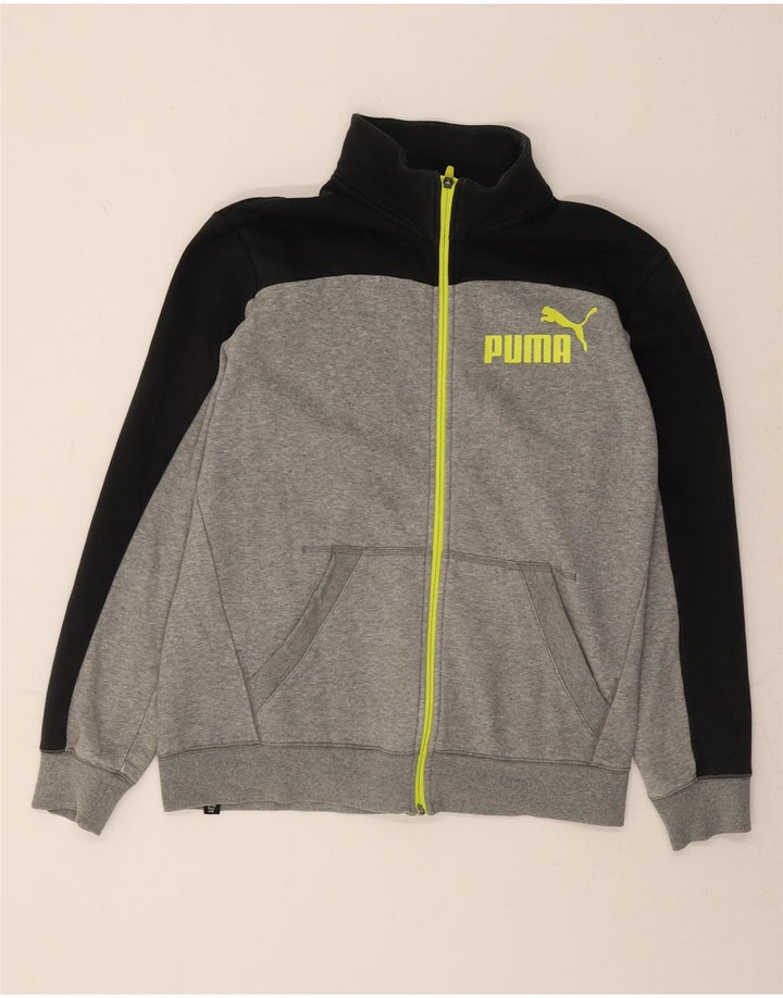 PUMA Mens Graphic Tracksuit Top Jacket Medium Grey Colourblock Cotton Vintage Puma and Second-Hand Puma from Messina Hembry 