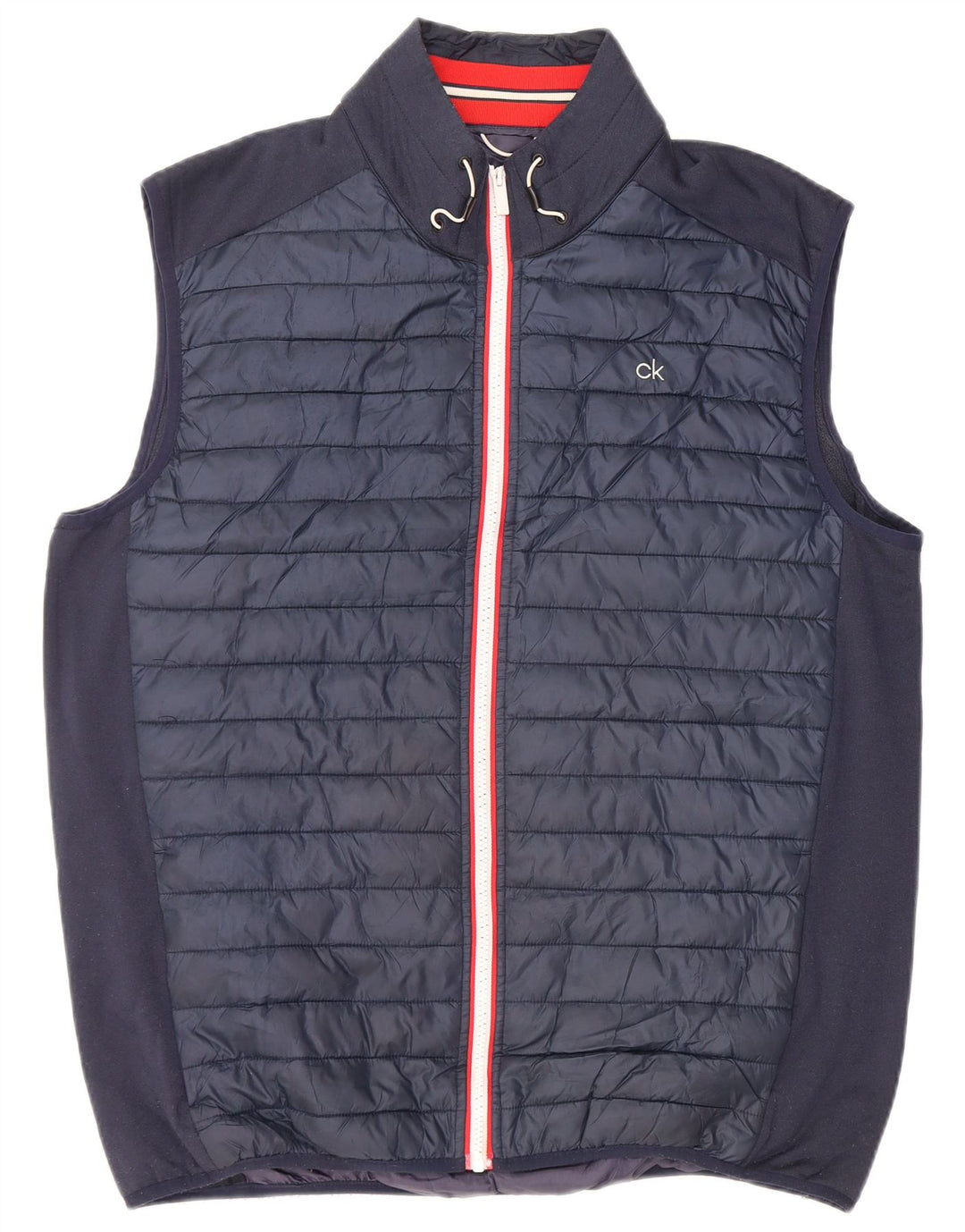CALVIN KLEIN Gilet imbottito da uomo UK 42 XL Poliestere blu navy