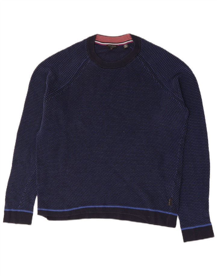 Maglione maglione girocollo da uomo Ted Baker taglia 6 2XL blu navy color block