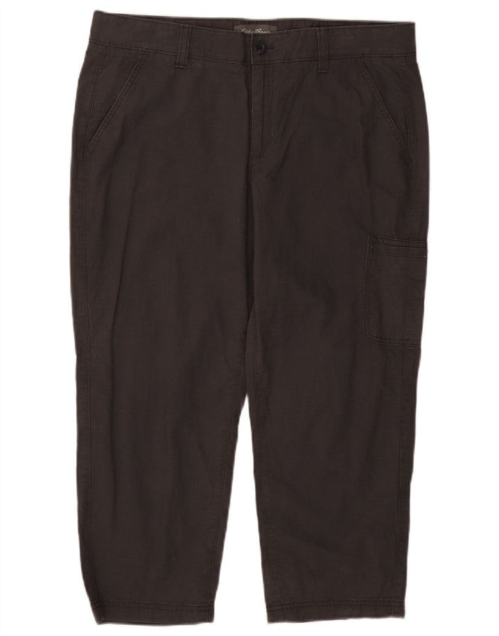 Pantaloni capri cargo dritti da donna EDDIE BAUER US 14 XL W36 L23 Grigio