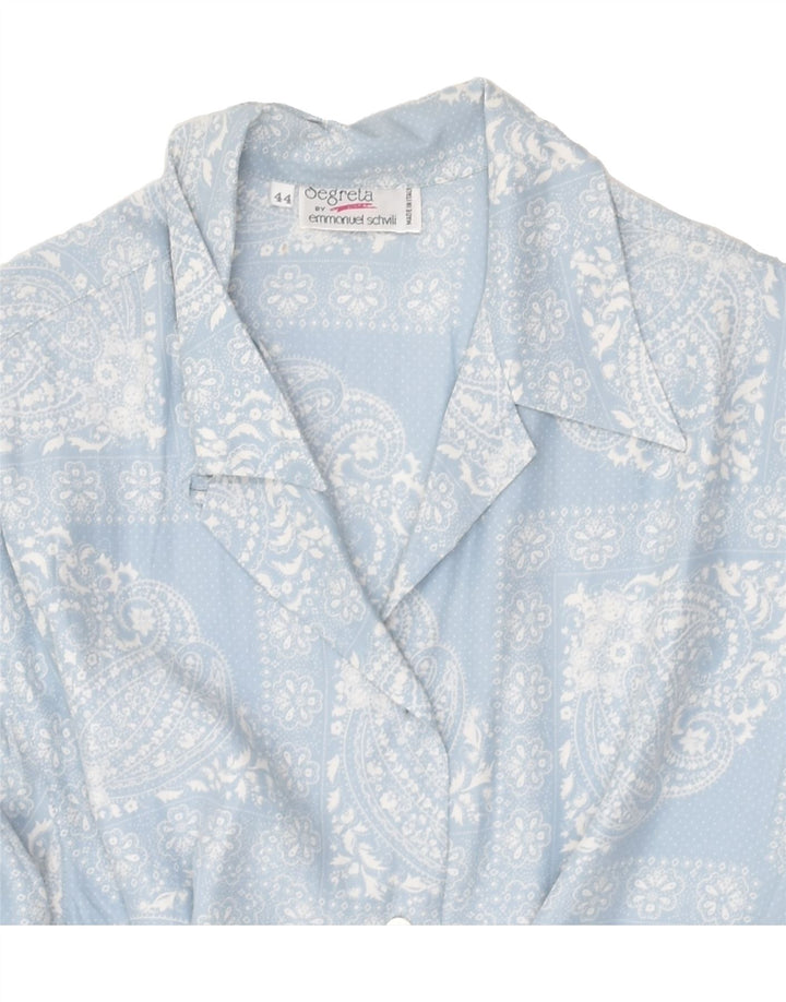 EMMANUEL SCHVILI Womens Loose Fit Shirt IT 44 Medium Blue Paisley | Vintage Emmanuel Schvili | Thrift | Second-Hand Emmanuel Schvili | Used Clothing | Messina Hembry 