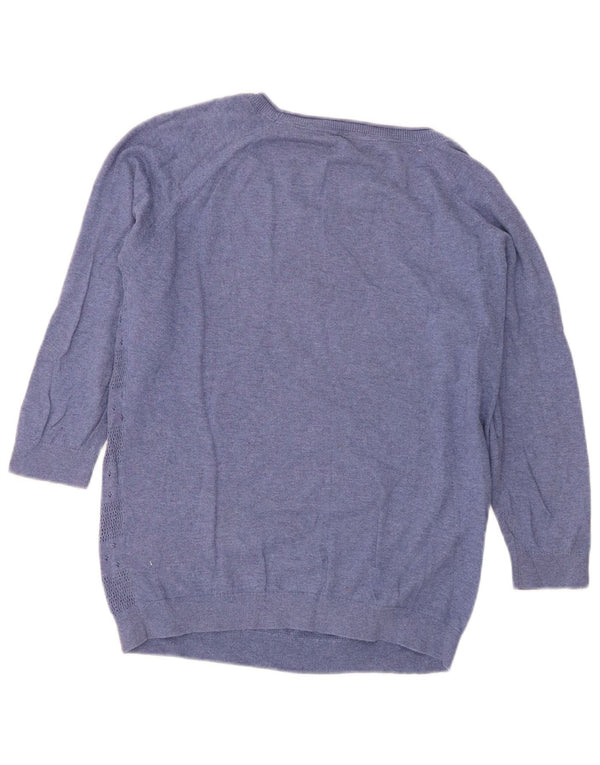 Fat Face Maglione da donna con scollo a barchetta e maniche a 3/4 UK 12 Blu medio