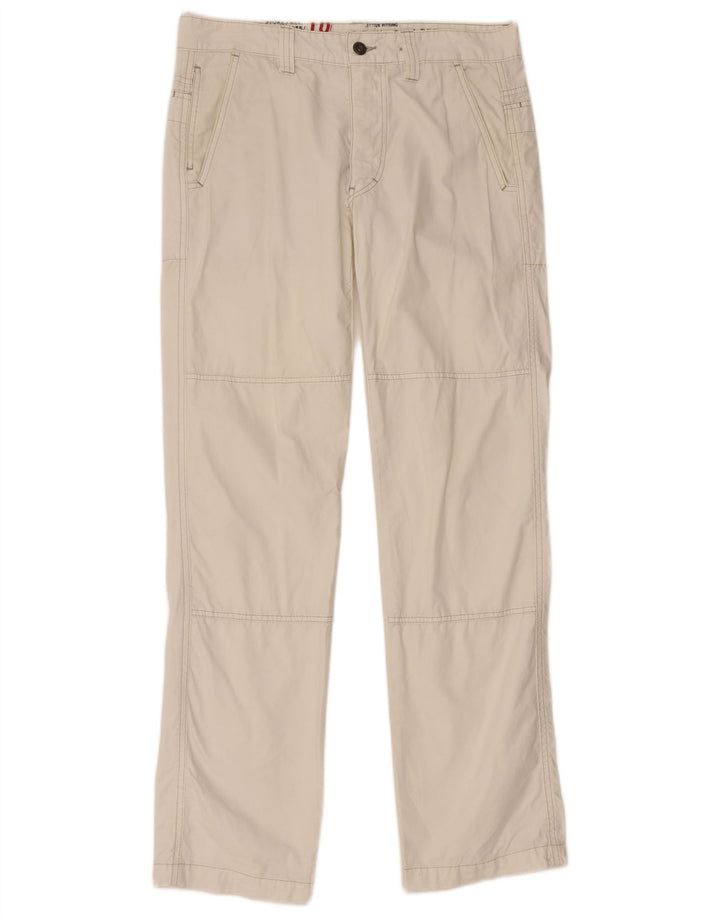 Pantaloni casual dritti da uomo MURPHY & NYE W33 L32 in cotone bianco sporco