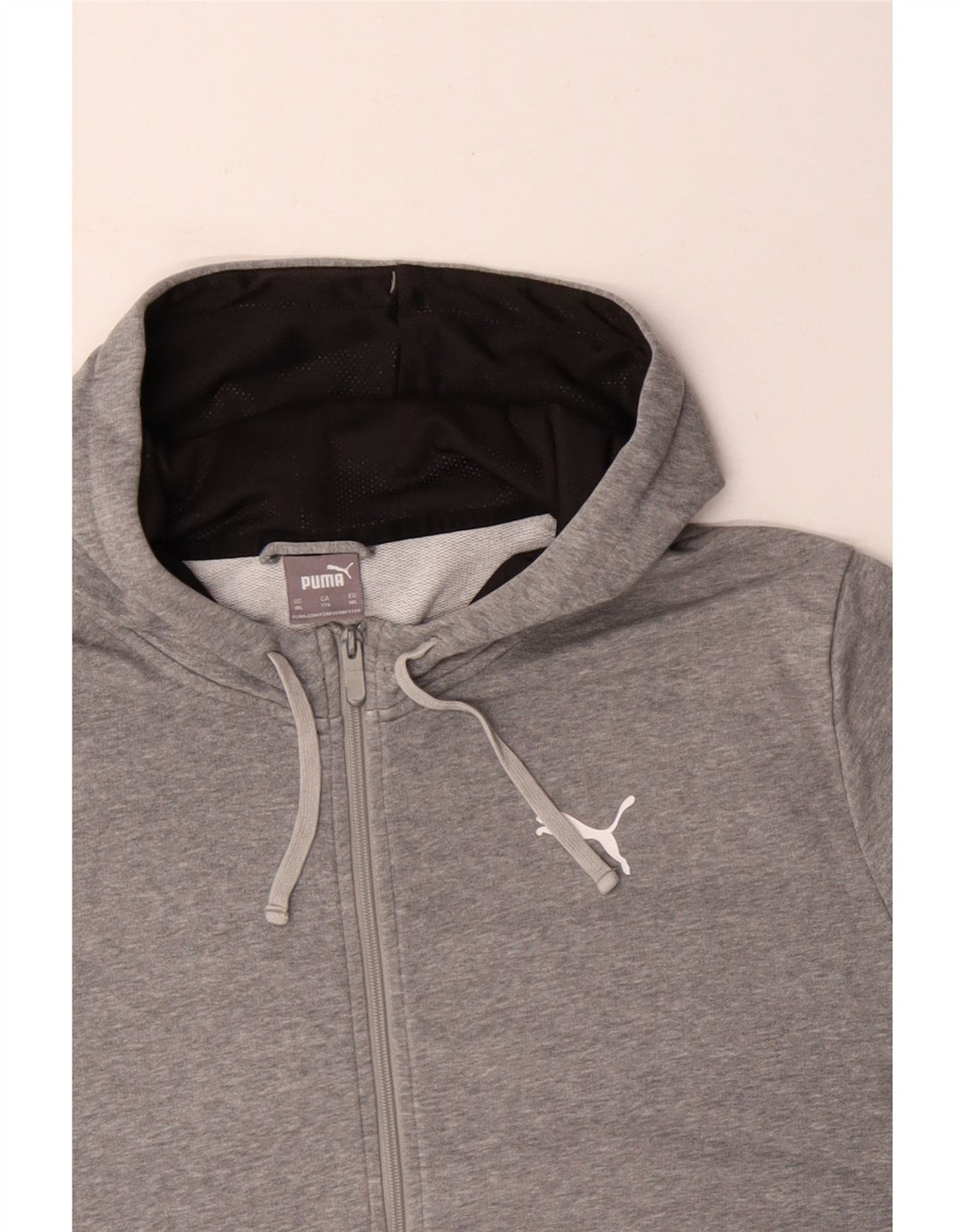 Felpa con cappuccio e zip grafica PUMA da uomo 2XL in cotone grigio