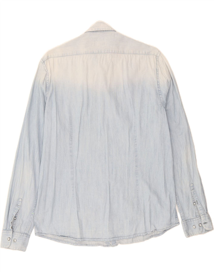 CALVIN KLEIN Mens Shirt Large Blue Cotton Vintage Calvin Klein and Second-Hand Calvin Klein from Messina Hembry 