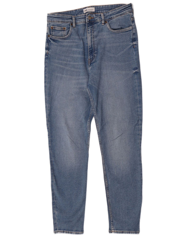 Jeans skinny a vita alta da donna Zara EU 46 2XL W36 L28 cotone blu