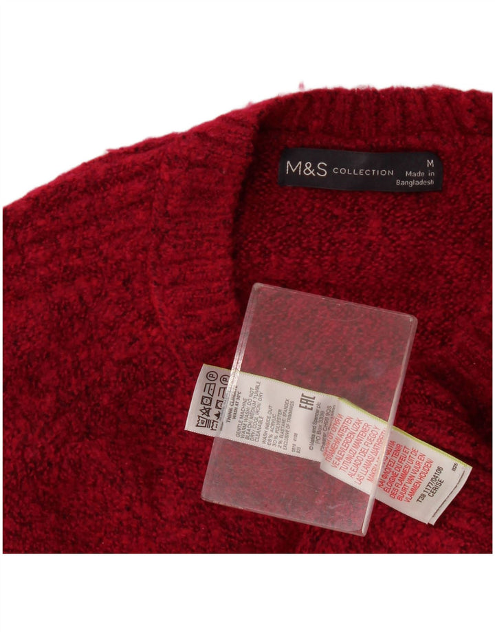 Maglione maglione girocollo da donna Marks & Spencer UK 14 Borgogna medio