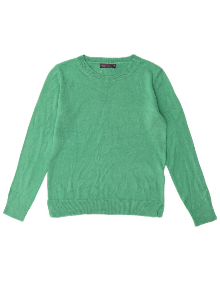 Maglione maglione girocollo da donna Marks & Spencer UK 10 piccolo turchese
