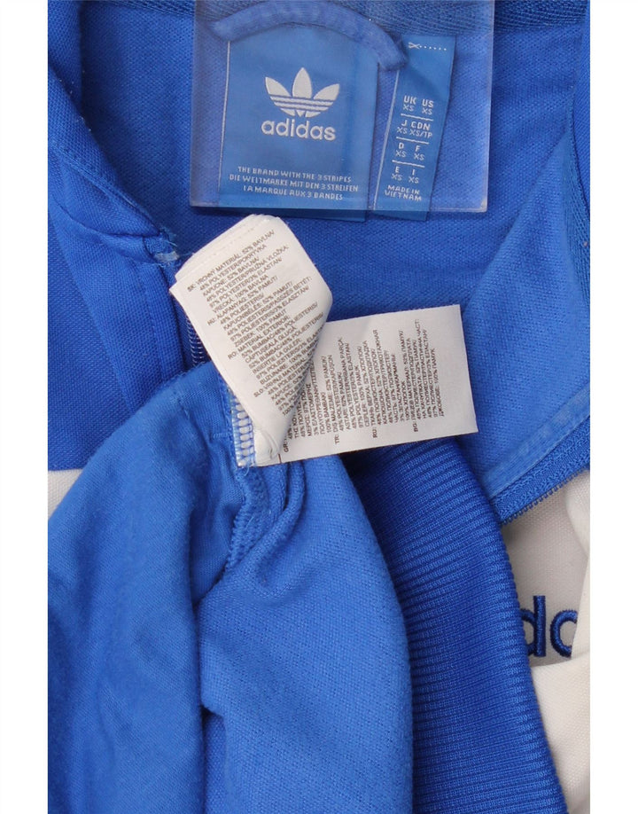 Maglione con cappuccio e zip da uomo ADIDAS XS in cotone color block blu