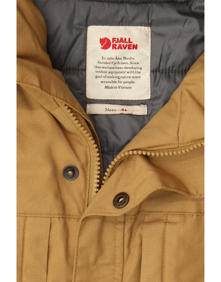 Giacca a vento con cappuccio da uomo Fjall Raven UK 42 XL Beige