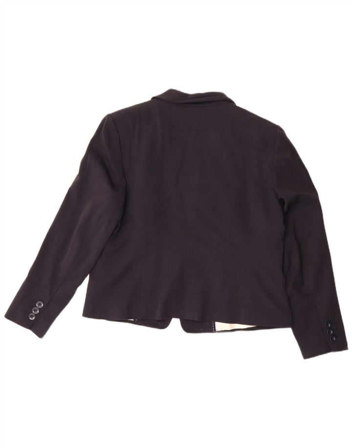 Giacca blazer a 1 bottone da donna Marks & Spencer UK 18 XL poliestere blu navy