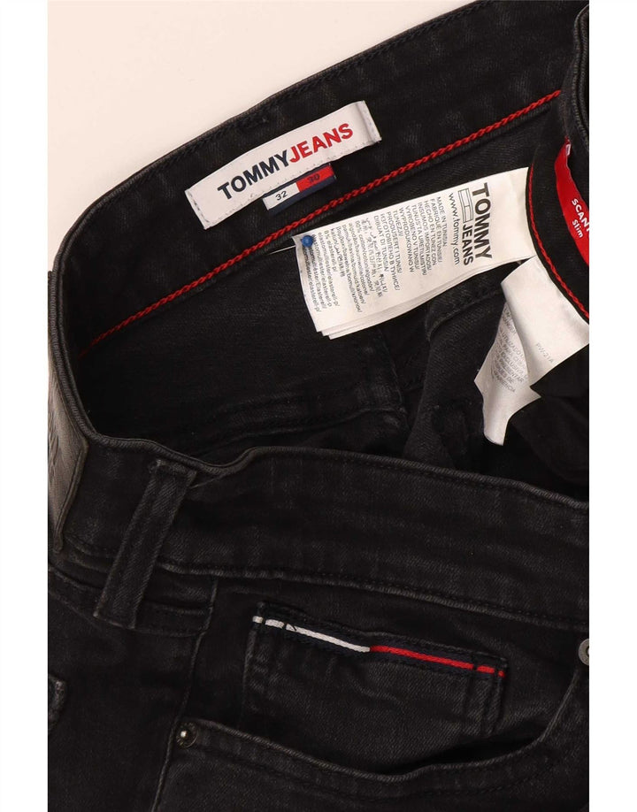 Jeans slim da uomo Tommy Hilfiger W32 L30 cotone nero