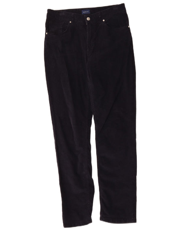 Pantaloni dritti da donna in velluto a coste Gant W29 L32 cotone blu navy