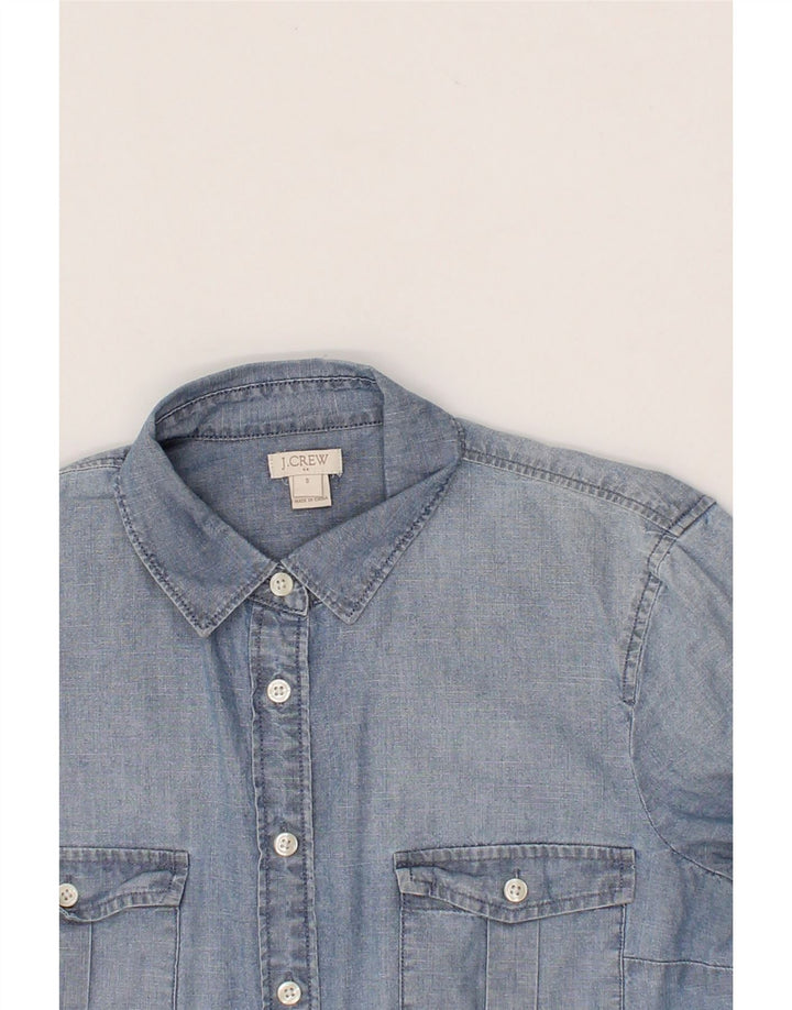 J. CREW Womens Shirt UK 10 Small Blue Cotton Vintage J. Crew and Second-Hand J. Crew from Messina Hembry 