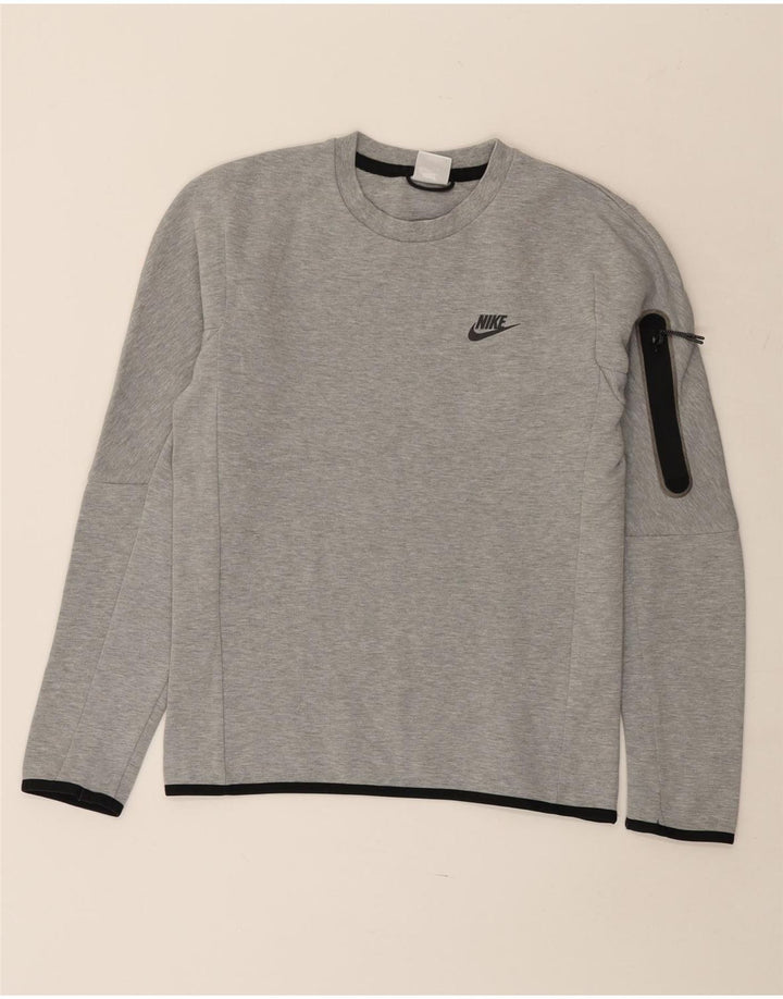 Felpa da uomo Nike Jumper XS in cotone chiazzato grigio