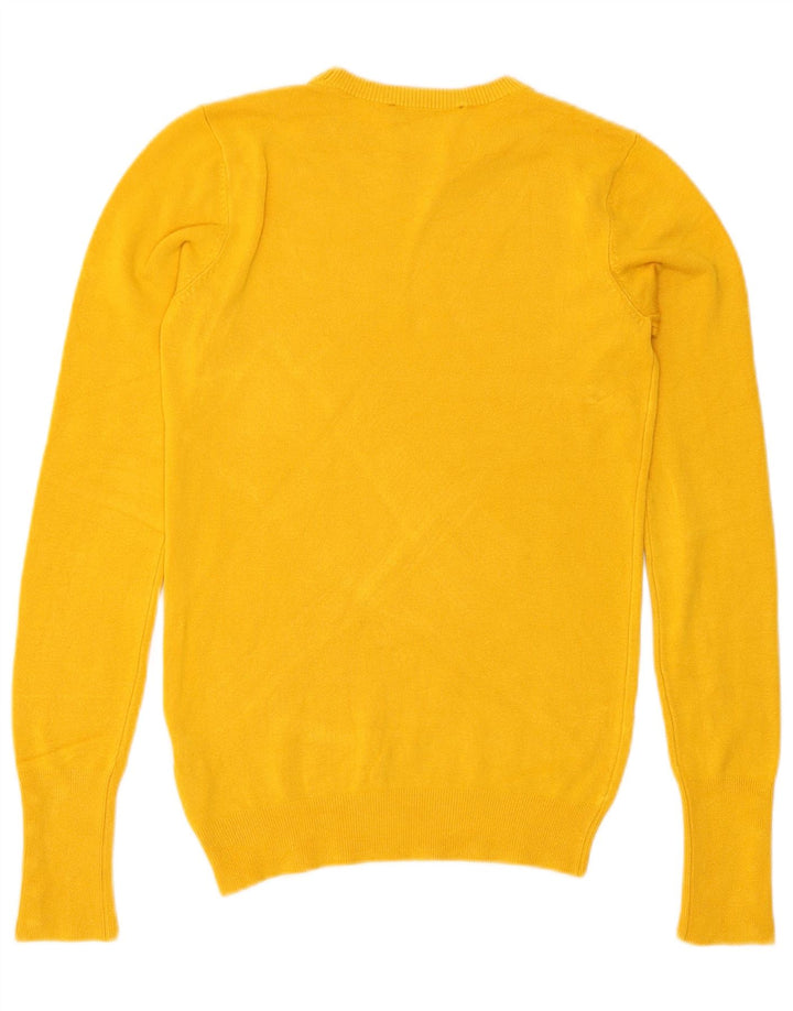 Maglione maglione girocollo da donna Zara UK 10 piccolo giallo