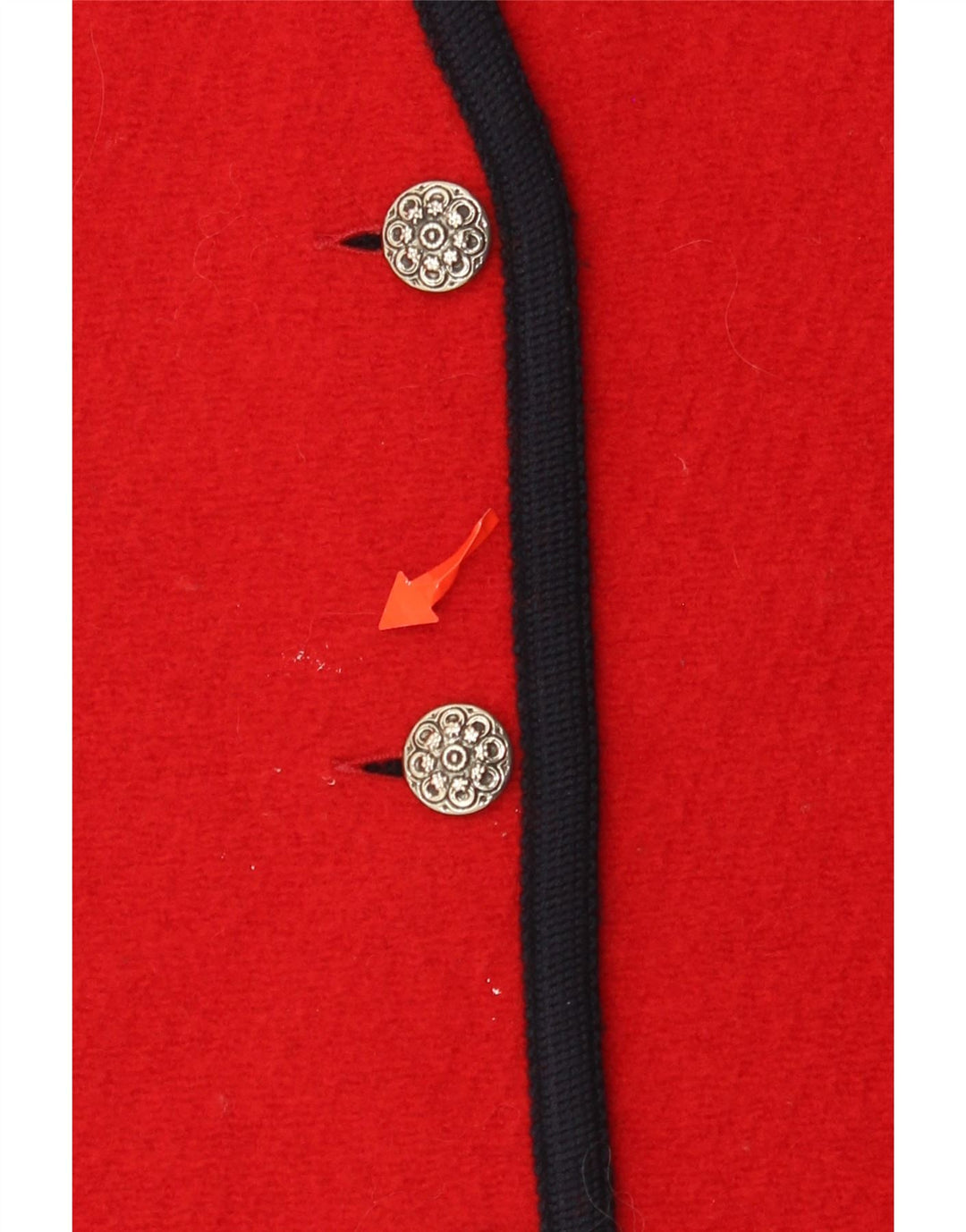 Maglione cardigan senza maniche da donna VINTAGE UK 14 rosso medio