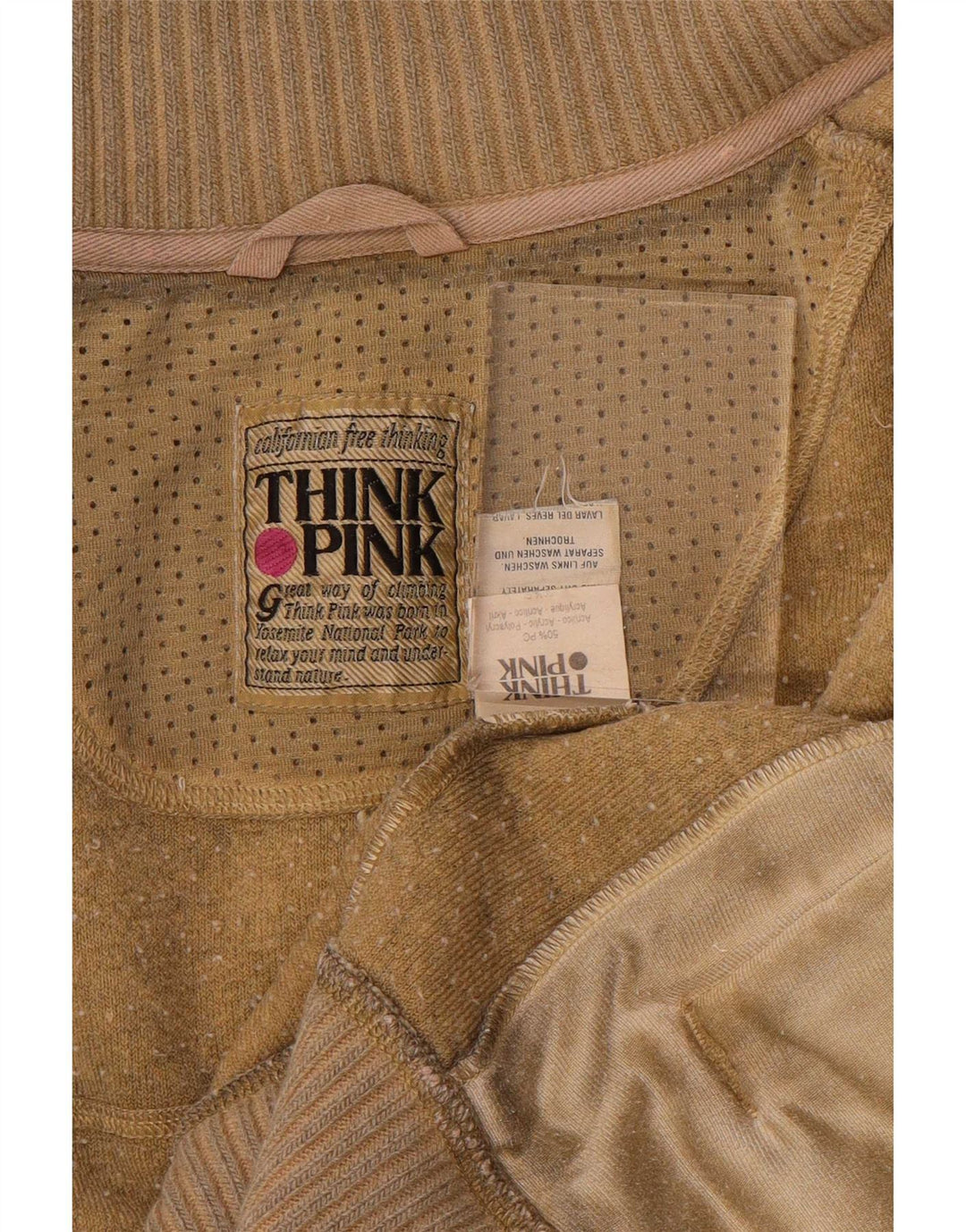 Giacca in pile da uomo Think Pink UK 38 Acrilico beige medio