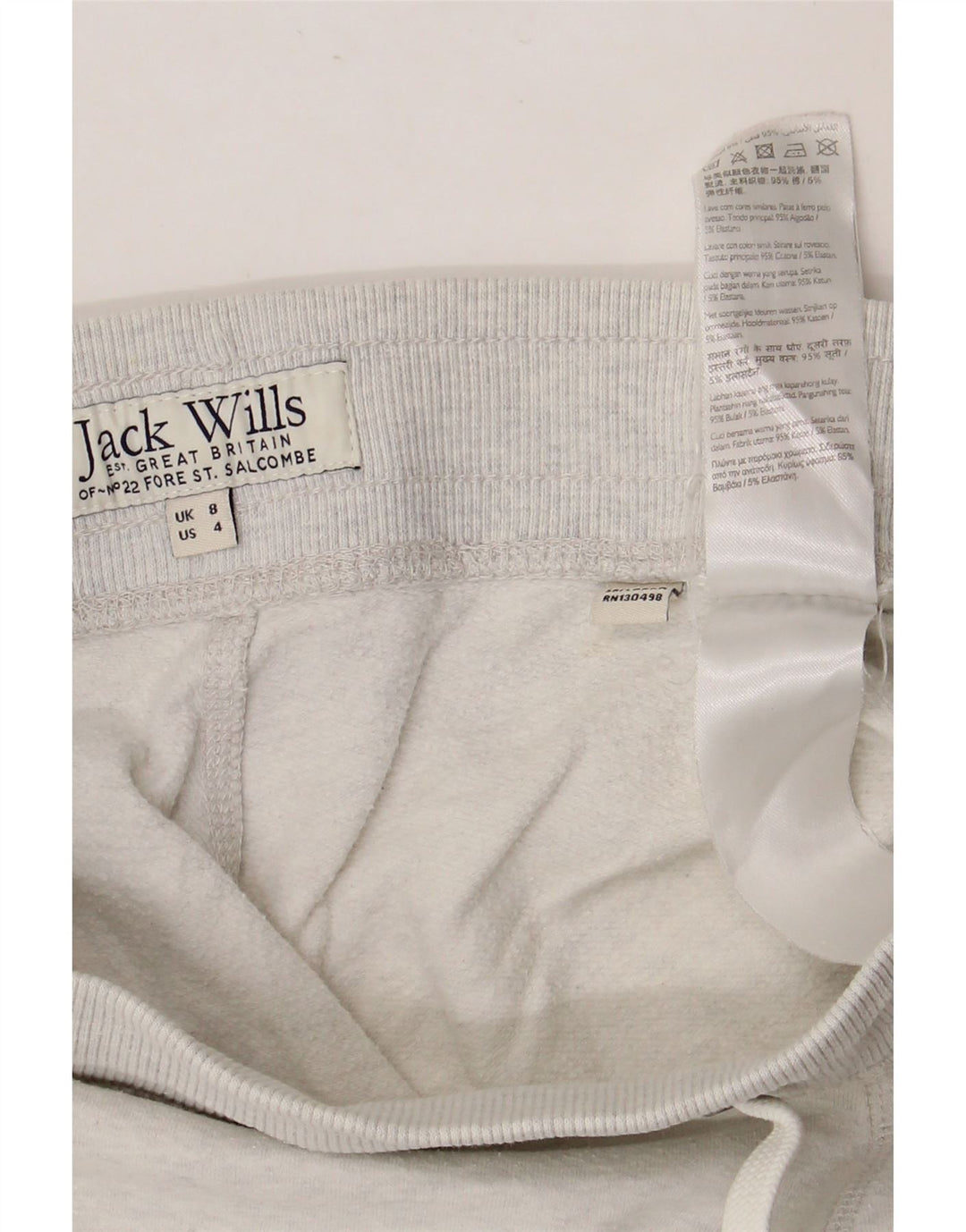 JACK WILLS Pantaloni da tuta con grafica da donna Joggers UK 8 Small Grigio