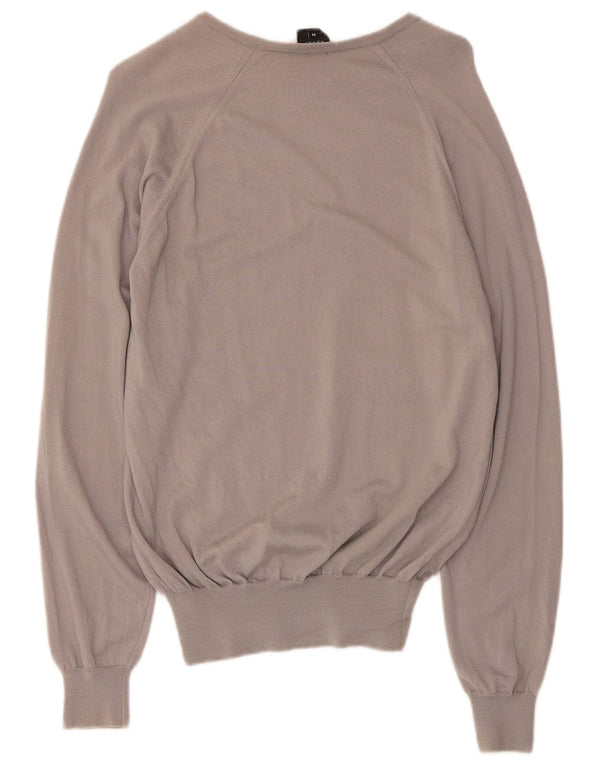 Maglione maglione con scollo a barca da donna Gucci UK 12 Lana grigio medio