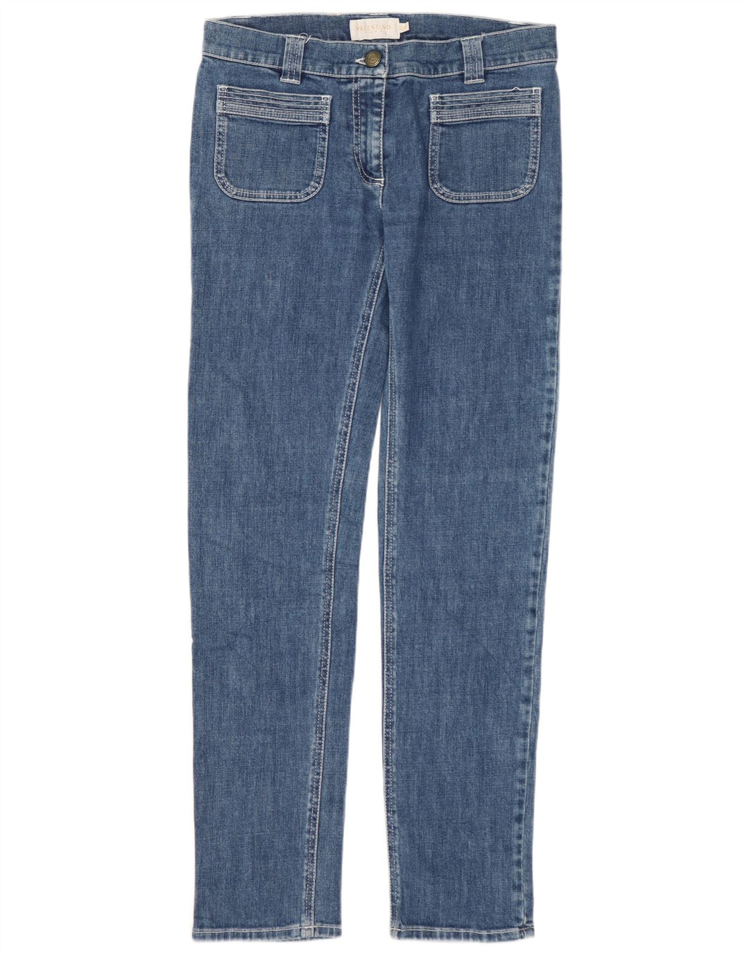 Jeans slim da donna Valentino IT 40 piccoli W28 L30 Blu