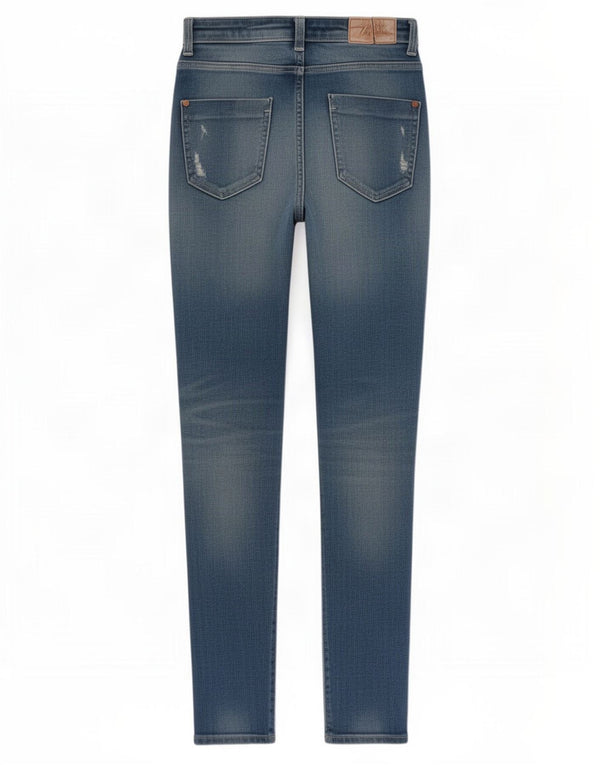 Jeans skinny effetto invecchiato da donna Zara EU 36 XS W26 L28 cotone blu