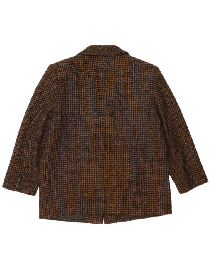 Giacca blazer vintage da donna a 2 bottoni vestibilità ampia IT 48 XL pied de poule nero