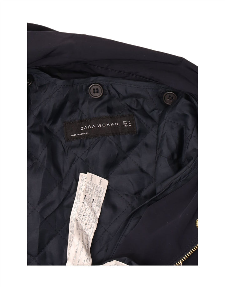Giubbotto bomber militare con cappuccio da donna Zara UK 14 poliestere medio blu navy